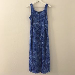 Vintage Button Front tie back midi dress